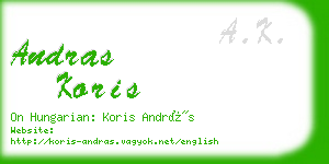 andras koris business card